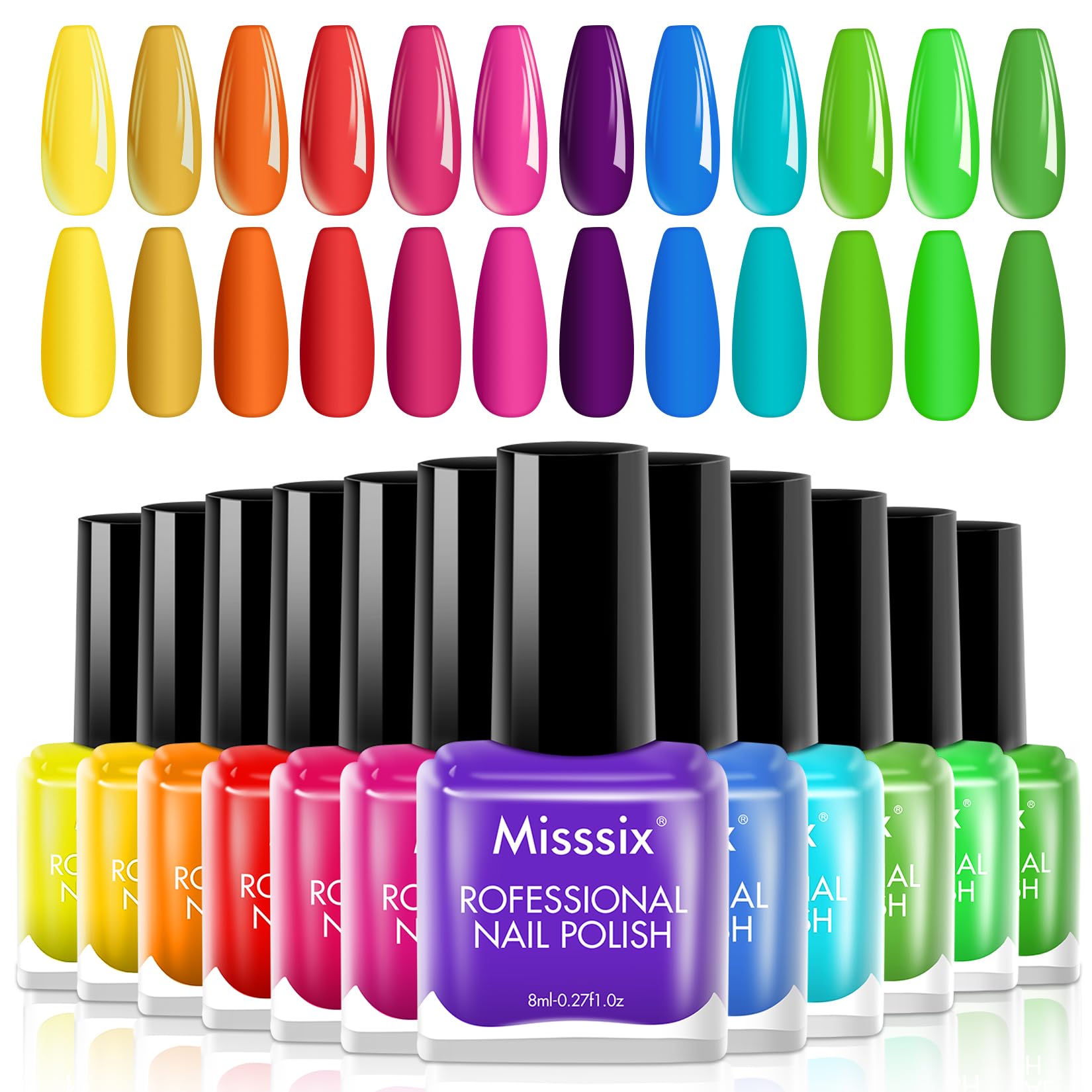 Amazon.com : Misssix Nail Polish Set 12 Colors, Quick Dry Nail