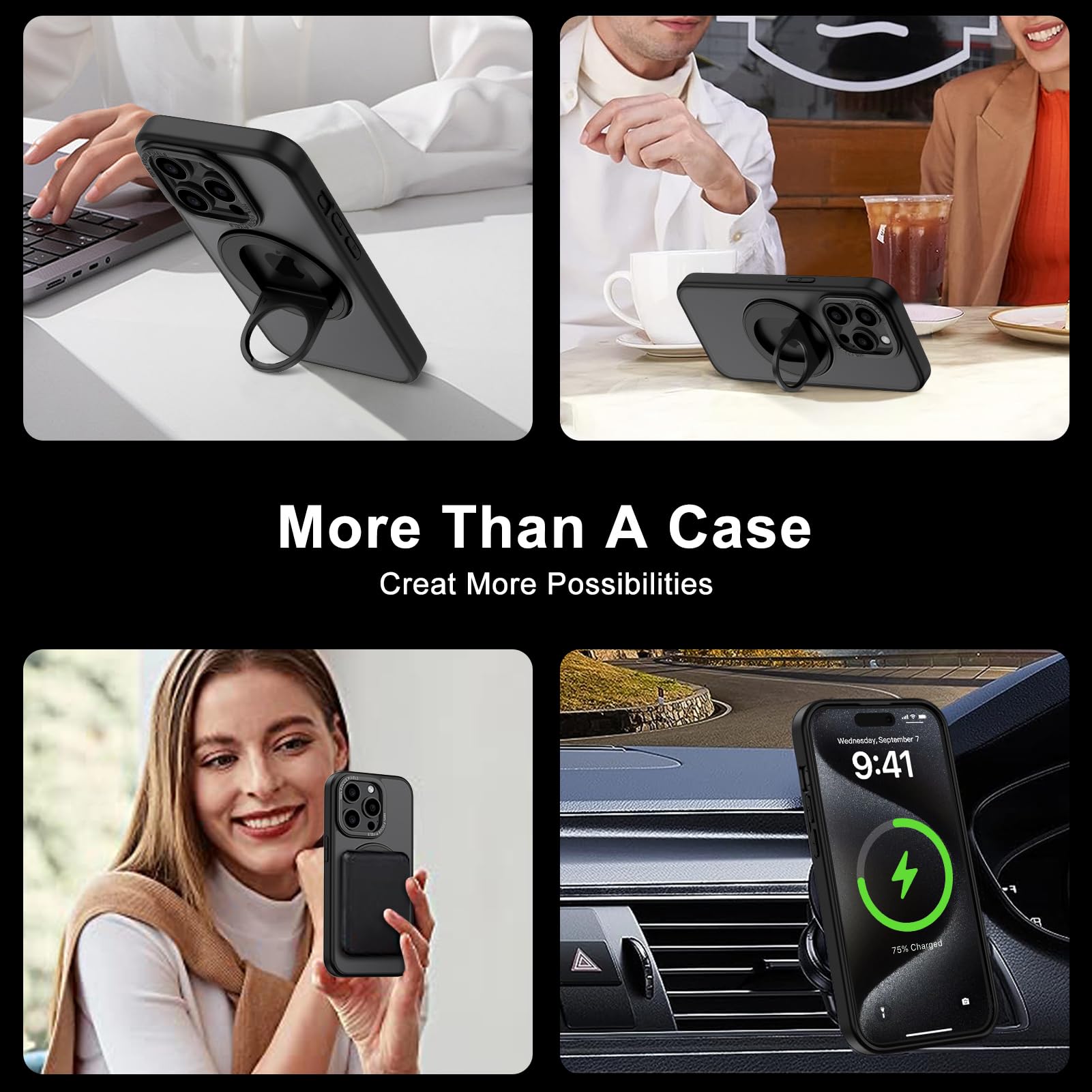 ChicShell Magnetic Case For IPhone 16 Pro Max, Built-in Camera Lens Kickstand Compatible Magsafe Slim Lightweight Rugged Heavy Duty Durable Cover Shockpro - View #8