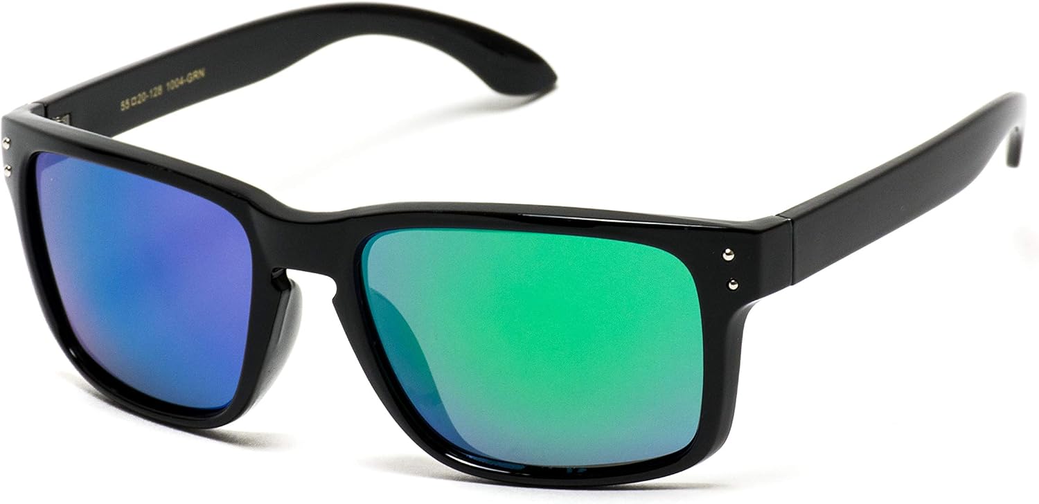 WearMe Pro - Square Matte Frame Mirrored Lens Active Sport Rectangular UV Men Sunglasses