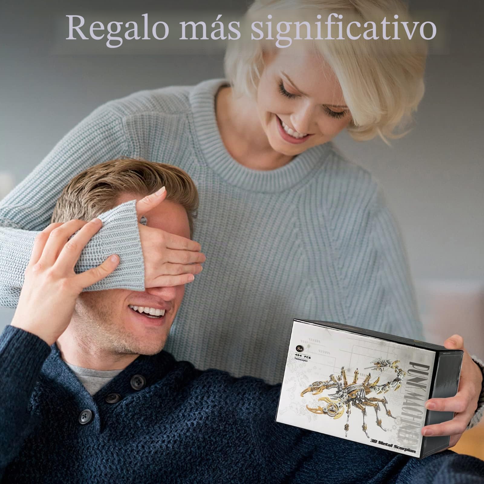 Metalkitor Scorpion - Kits de Rompecabezas de Metal 3D para Adultos y Adolescentes, 454 Piezas, Modelos de Montaje mecánico, 4 Horas para Construir, Decoraciones (Azul)