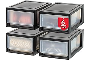 IRIS USA 6 Qt. Black Storage Drawers