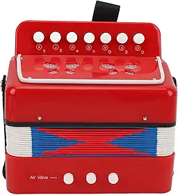 Instrumento de Educação Musical para Iniciantes, 7 Teclas, 2 Botões de Baixo, Acordeão, Material ABS