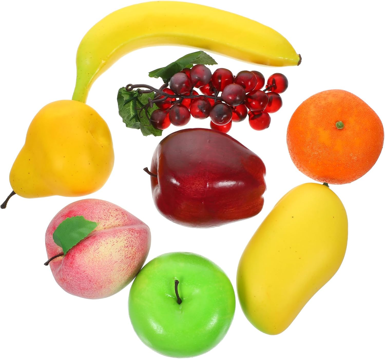 KICHOUSE Artificial Fruits Model Set 8pcs Lifelike Fake Fruit Prop Realistic Simulation for Home Kitchen Display and Shop Window Adornment