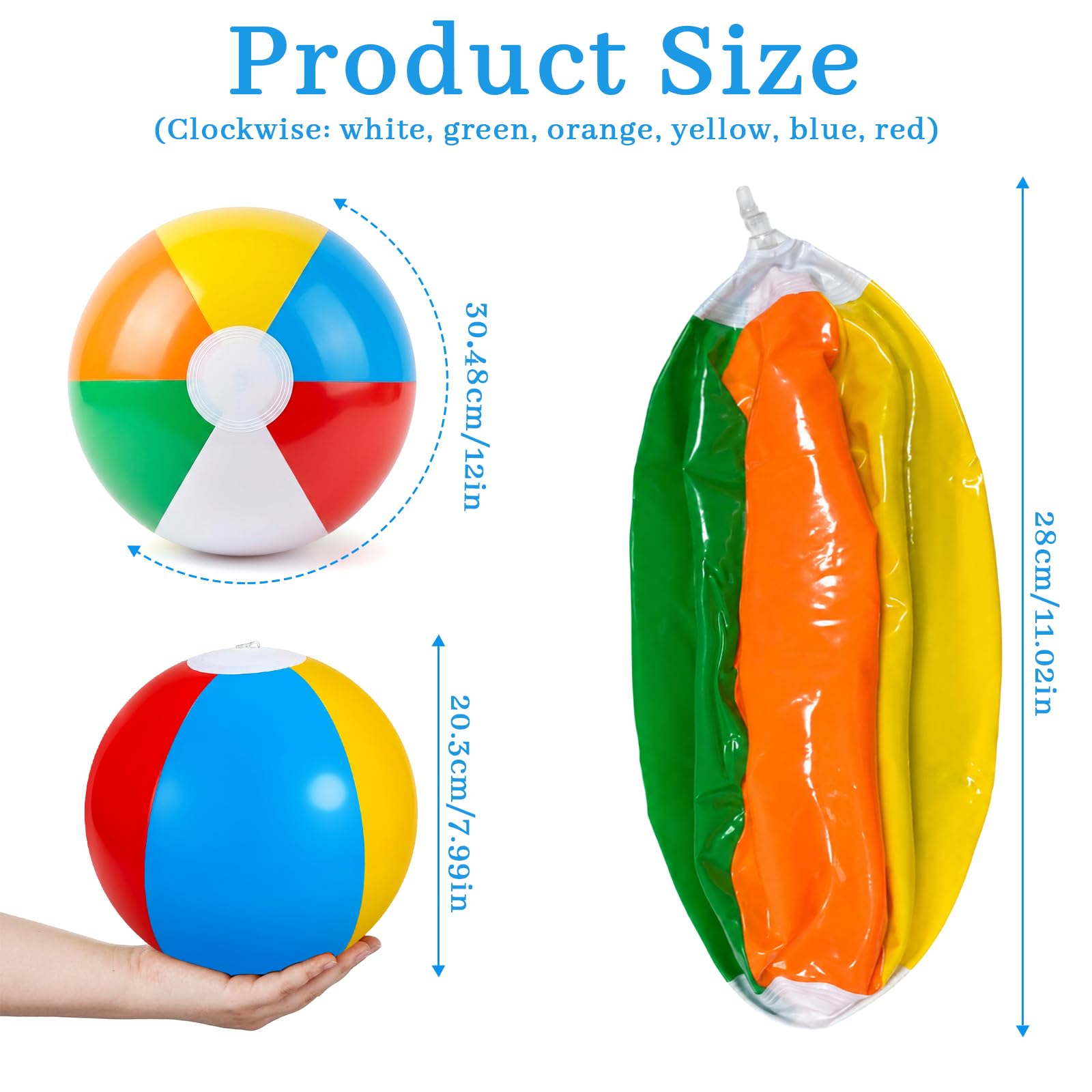 Pelotas Playa Hinchables 6 Piezas Coloridas Bolas Agua Inflables Verano Piscina Fiesta