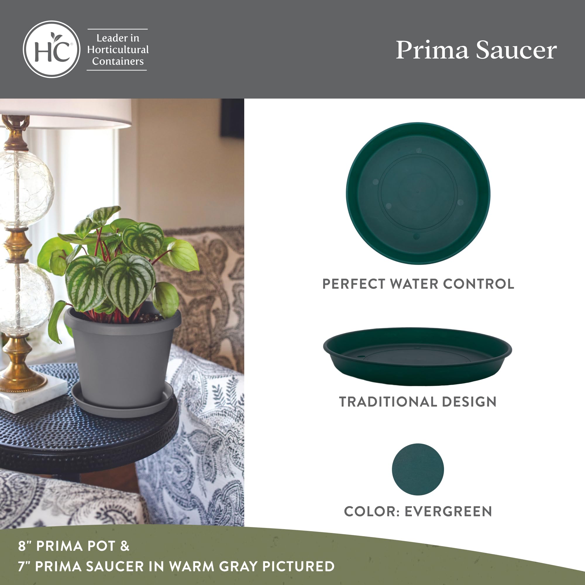 The HC Companies Plastic Planter Saucer, Evergreen, 17.5 Inches - Image 2