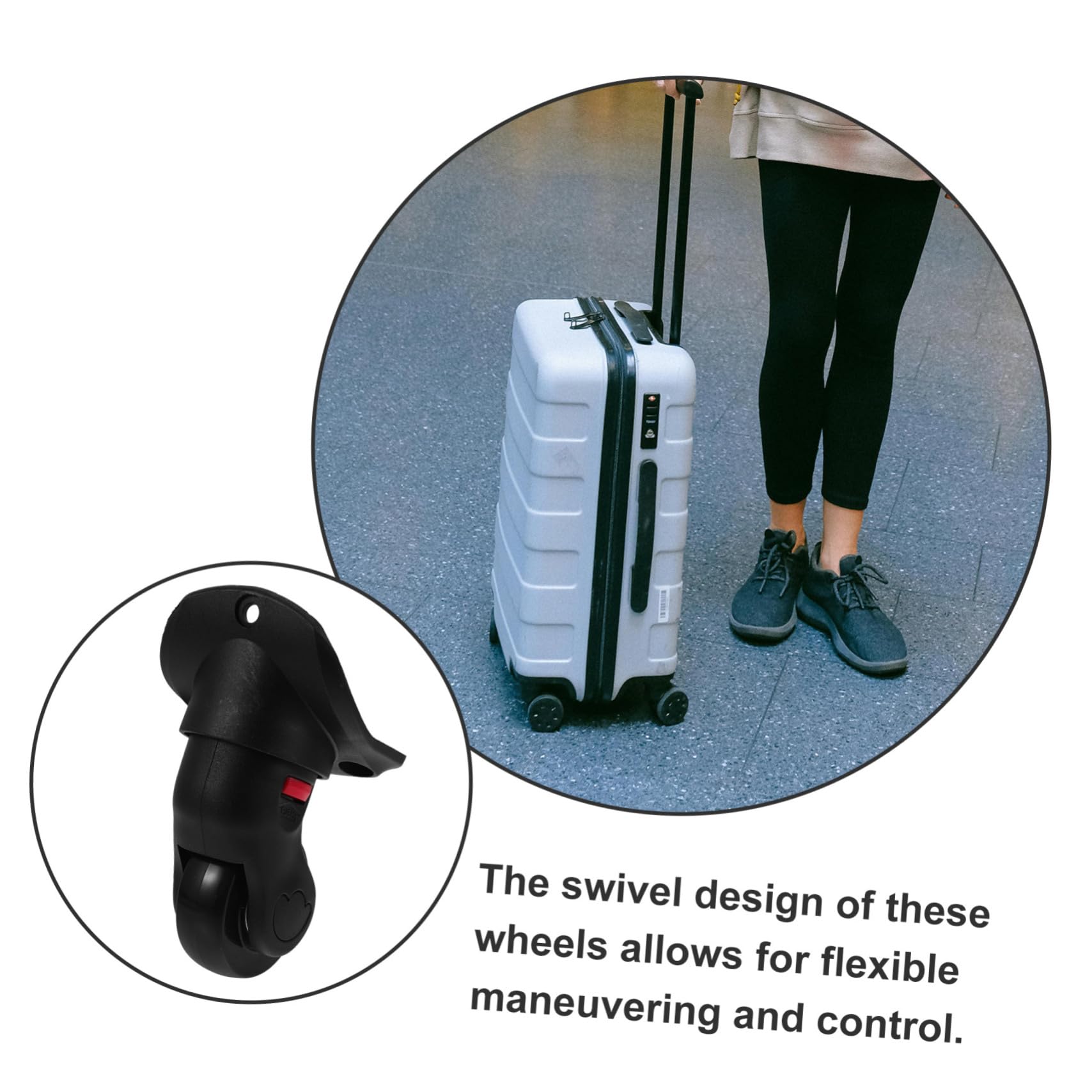 Confezione da 5 ruote girevoli di ricambio universali per bagagli, in nylon resistente, per valigie, borse da viaggio e trolley, facili da installare, rotolamento fluido