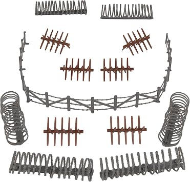 BMC CTS Concertina Barbed Wire Fence Barricade - 18pc Plastic Army Men Accessory