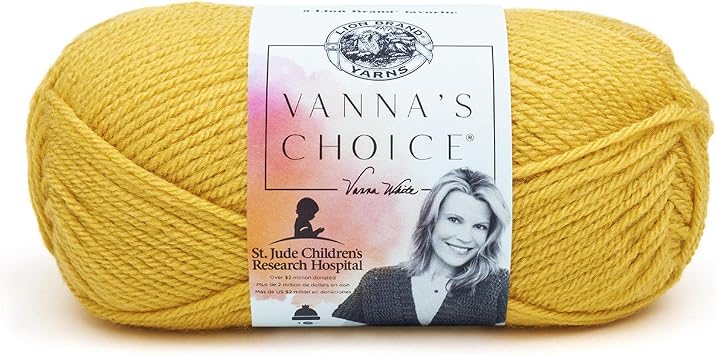 Lion Brand Yarn 1 Skein Vannas Choice Yarn, Mustard | Everyday Basic Worsted Weight Acrylic Knit & Crochet Fiber for Blankets, Bags, Sweaters, Hats, Scarves