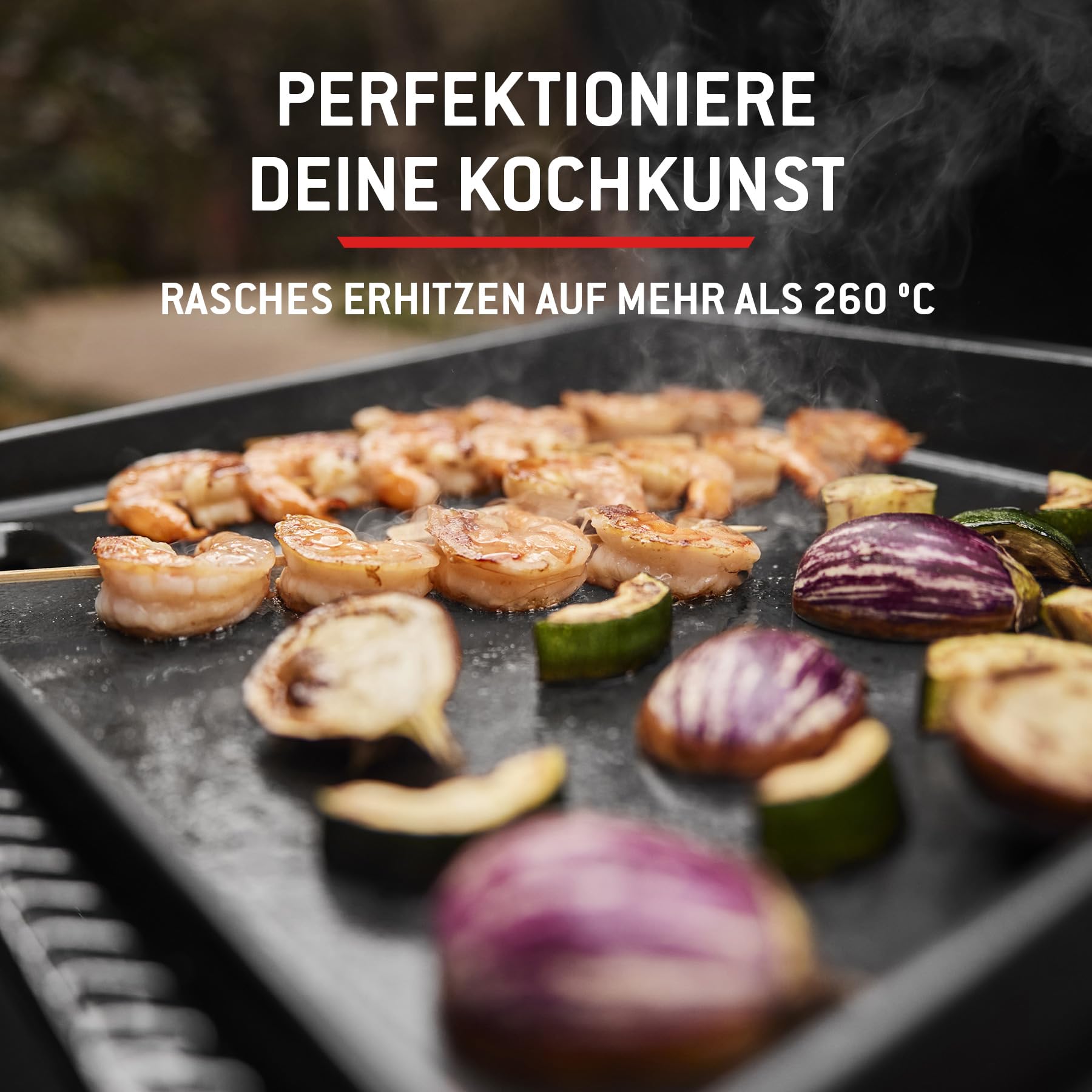 Weber Slate GP 71 cm Premium Plancha mit Untergestell und Rollen | 3 Brenner, Porzellanemaillierte Antihaft-Grillfläche, Durchgehende Hitzeverteilung, Multi-Zonen-System, 3252 cm² Grillfläche