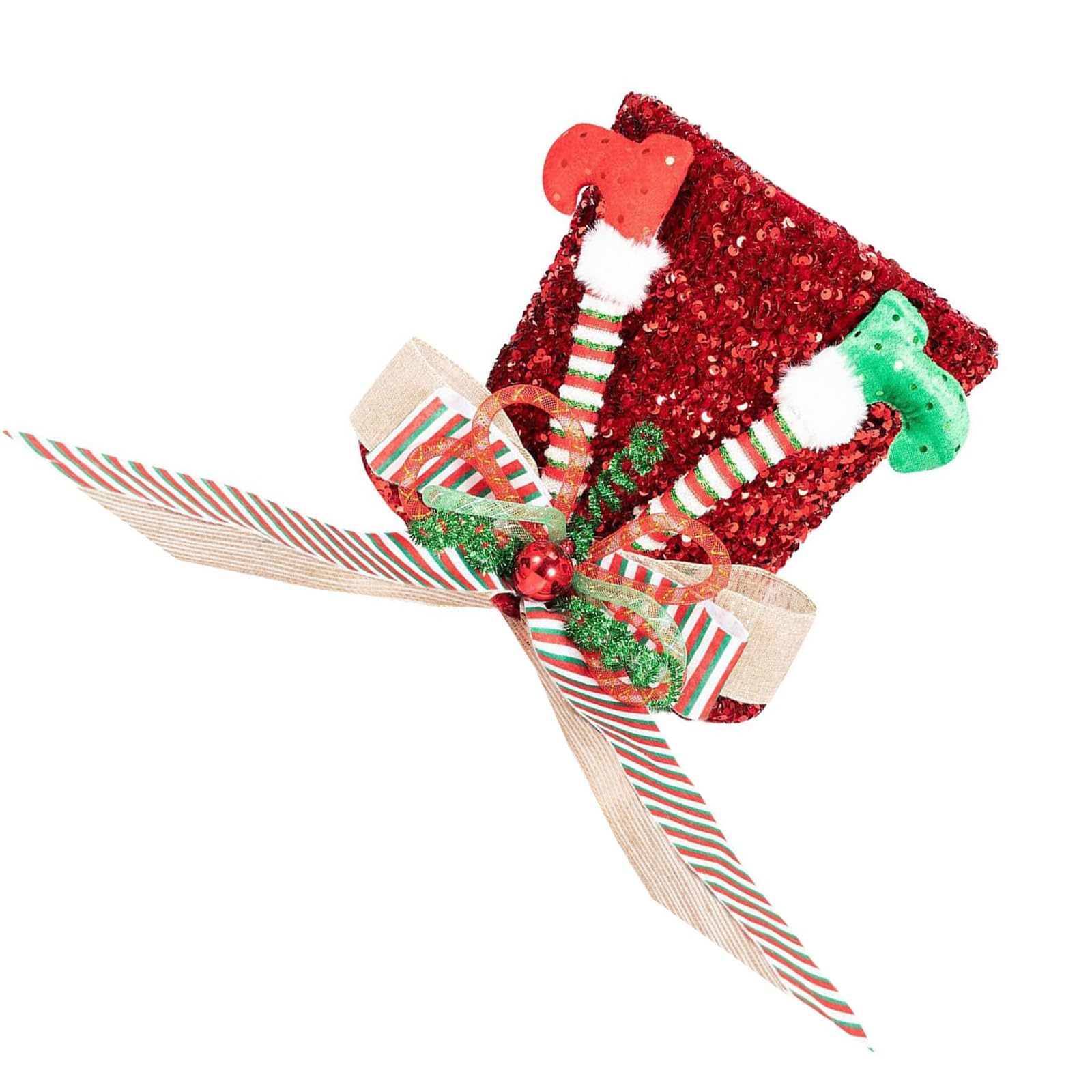Adornos para árboles de Navidad con lazos grandes que aportan volumen y elegancia festiva