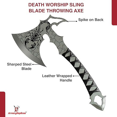 Vista 15 de Armory Replicas Zombie Slayer Hacha de doble cabeza de espiga completa