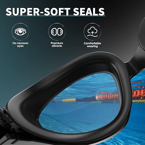 Miniatura 5 de Gafas de natación, gafas de natación para adultos, hombres y mujeres, antiniebla, sin fugas, gafas de piscina