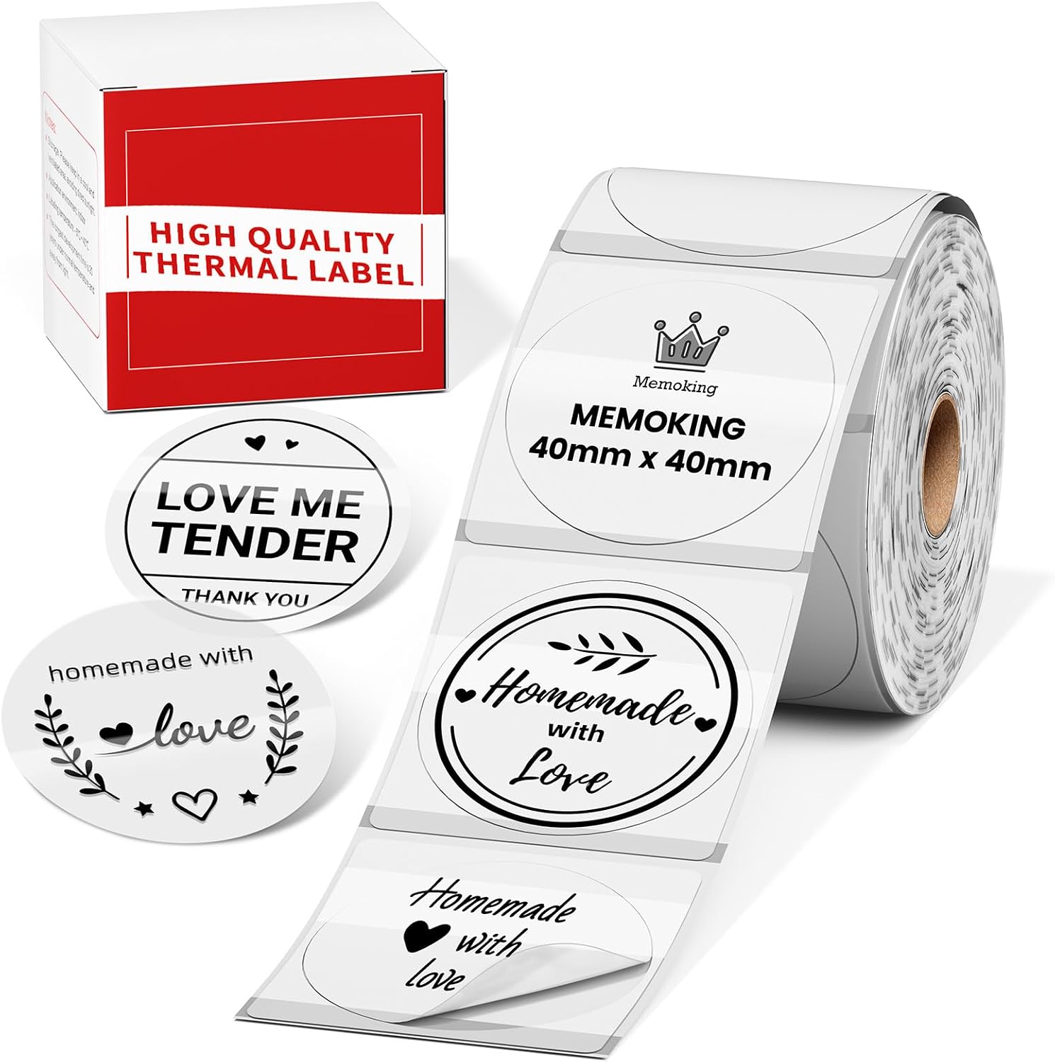 M100 M110 Round Transparent Thermal Labels 1.57"(40mm) - Clear