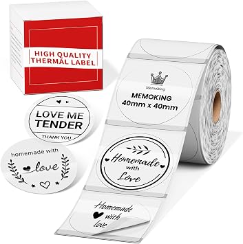 M100 M110 Round Transparent Thermal Labels 1.57"40mm - Clear