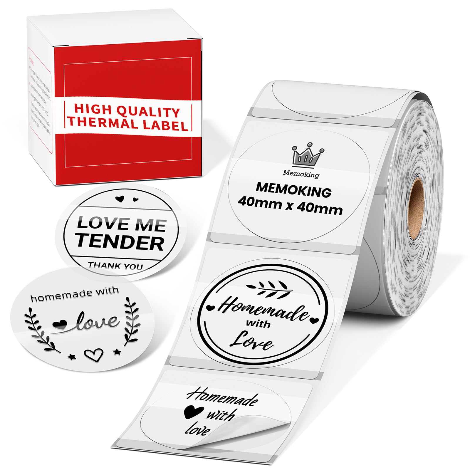 Transparent M110 Thermal Labels Circle - 1.57"(40MM) Round Clear Sticker, Durable & Weather-Resistant Label Paper Compatible with Phomemo M110, M100, M220, M221, M150, M250, M260 Labels Maker, 180PCS