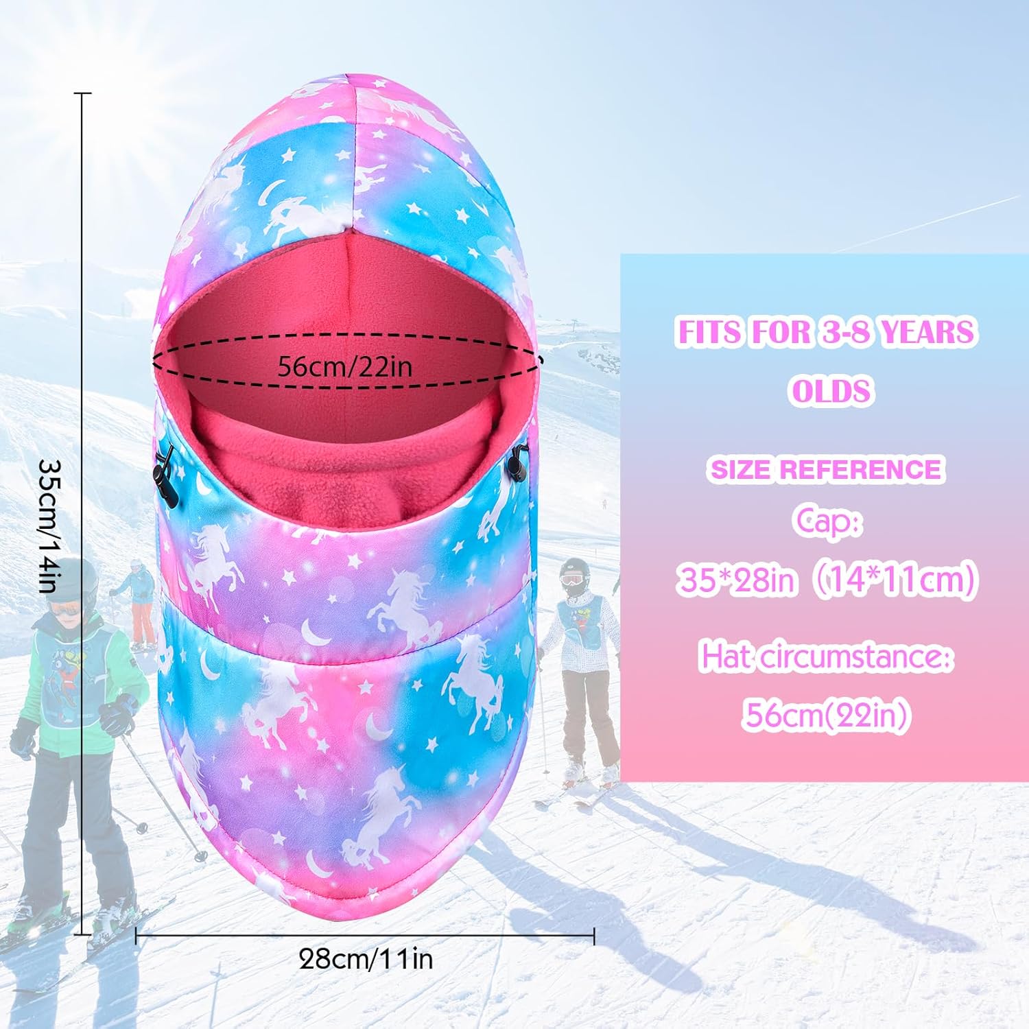 Kids Winter Windproof Hat, Unisex Children Heavyweight Balaclava for Kids, Ski Mask with Thick Warm Fleece Face Cover - Image 7