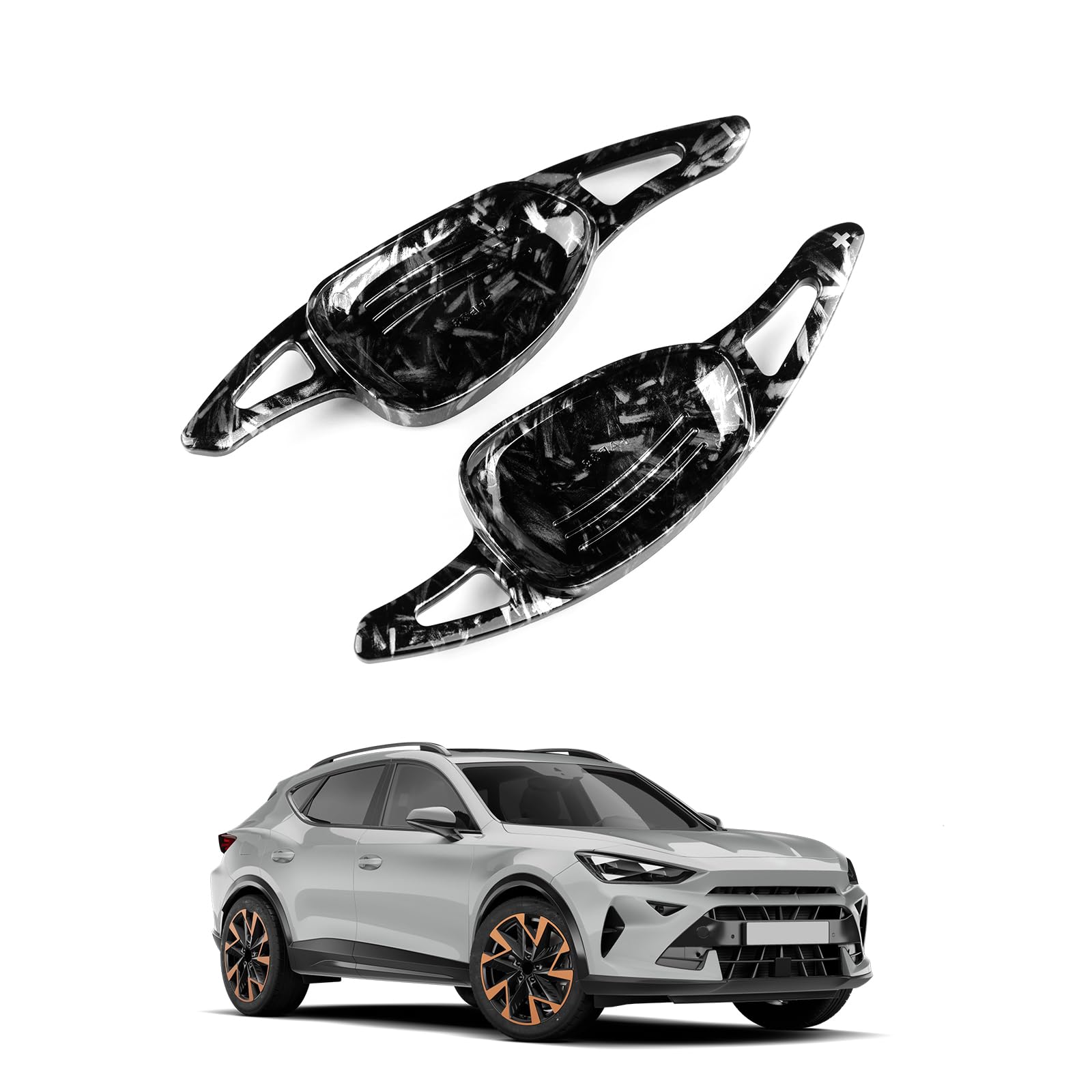 KUNGKIC Extension de bascule de volant ABS pour Seat Cupra Leon Ateca Formentor 2021 2022 2023 2024 2025 (motif forgé)