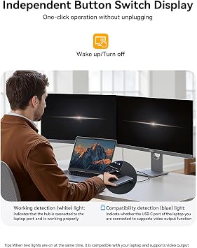 Docking Station Dual Monitor, 15 in 1 Triple Display Multiport Adapter Hub