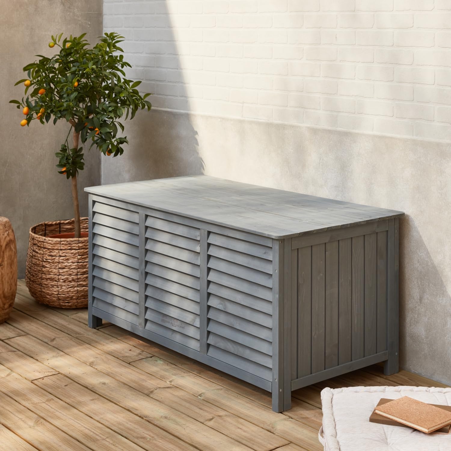 Alice's Garden - Coffre de rangement en bois. Castille. 330 litres. L130 x P64 x H60cm