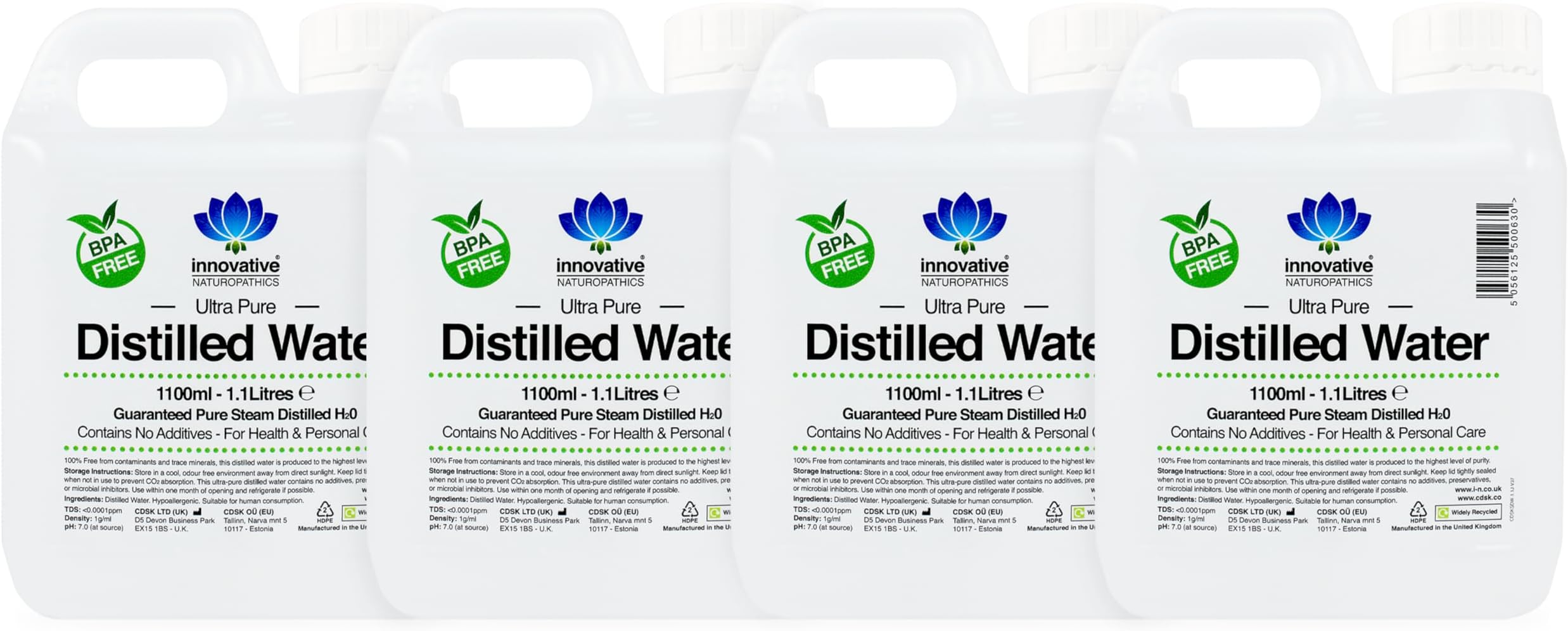 Distilled Water - 100% Pure Steam Distilled H2O - 1100ml (4)