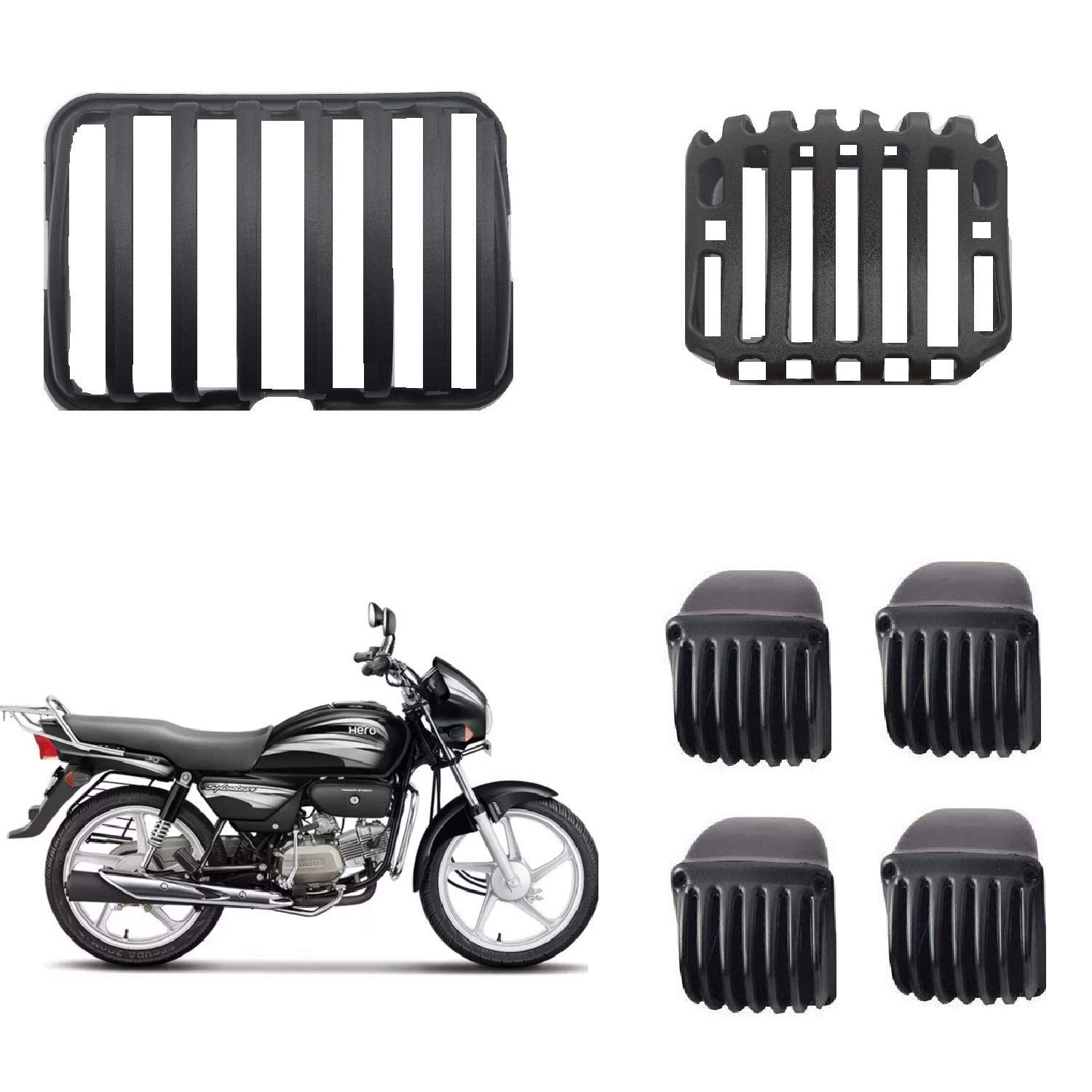 Buy WANGSALES Plastic Bike Headlight Grill Covers Combo Grill Set