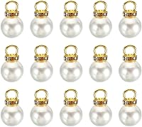 Vista 22 de PATIKIL 100 cuentas de perlas de perlas de imitación con diamantes de imitación DIY para hacer joyas, pulseras y aretes Plateado blanco