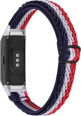عصابات مناسبة ل Samsung Galaxy Fit SM-R370 رجال ، حزام نايلون مطاطي قابل للتعديل ، حزام استبدال ، سوار ، سوار ، ملحقات ، معصم Samsung Galaxy Fitness Tracker   