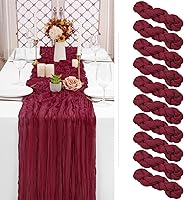 Vista 397 de Showgeous 10 Pack Baby Pink Cheesecloth Table Runner 10FT Long Semi-Sheer Gauze Table Runner Boho or Rustic Wedding Decor for Wedding Decor Arch