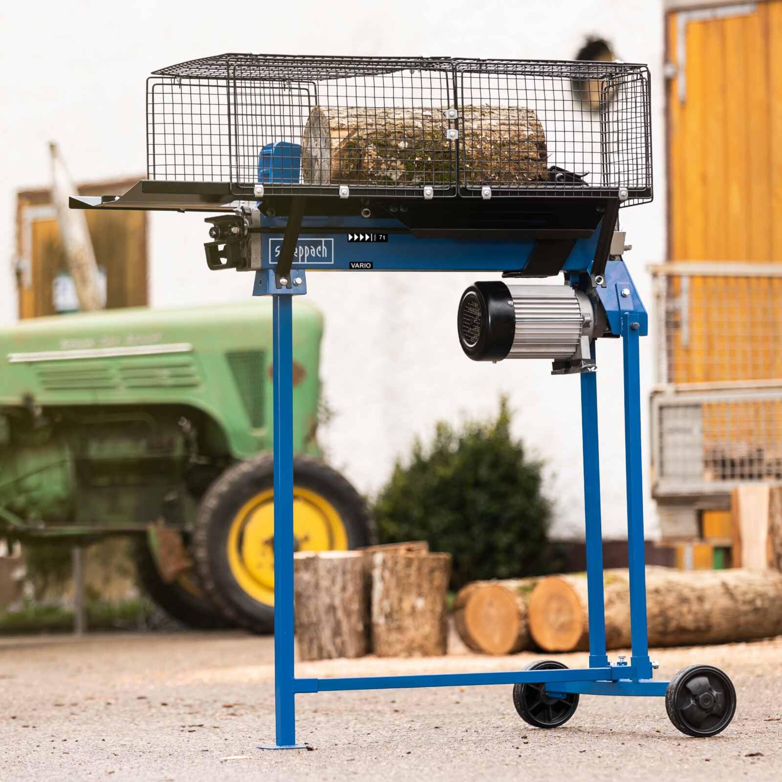 Scheppach Fendeur de Bûches Horizontal HL760LS | Puissance 7T | Fendeur de Bois de Chauffage hydraulique | Longueur de fendage 520mm | Huile supplémentaire incluse