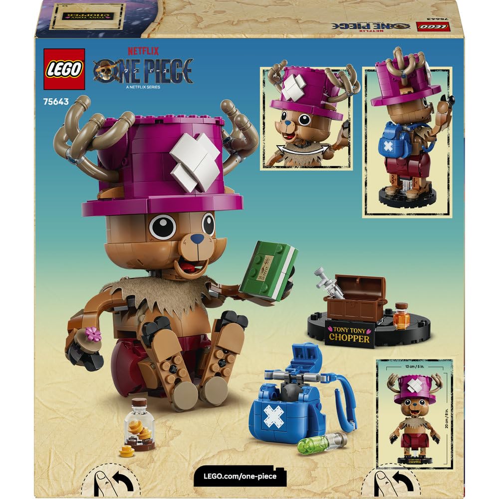 LEGO ONE PIECE Tony Tony Chopper 75643 | Postać ONE PIECE, model do zbudowania, prezent dla fana anime 9+, 577 elementów