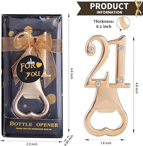 Miniatura 2 de Paquete de 36 abrebotellas de cumpleaños número 21 para fiestas de cumpleaños número 21, recuerdos de aniversario de boda, recuerdos, regalos de
