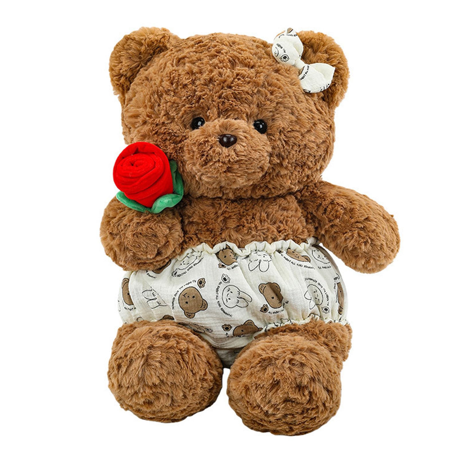 champracer Teddybär Mit Rose, Weiches Rose Bär Plüsch Kuscheltier, Teddybären Stofftier Spielzeug mit Rosenstrauß, Teddybär Plüschtier für Valentinstag, Plüschteddy Geschenke für Geburtstag (65cm)