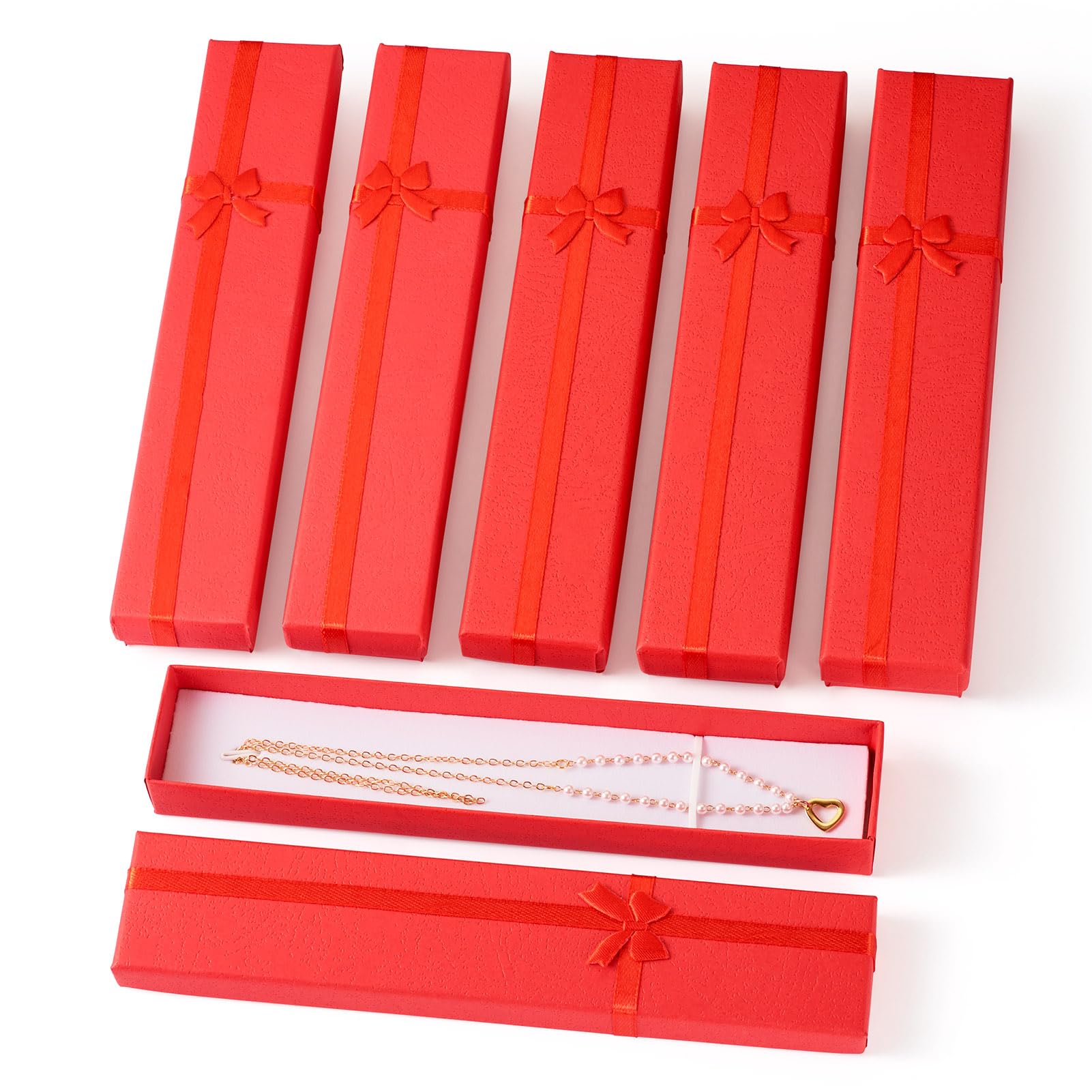 Boîtes cadeau pour collier en papier rouge, l'écrin parfait pour Noël et mariage