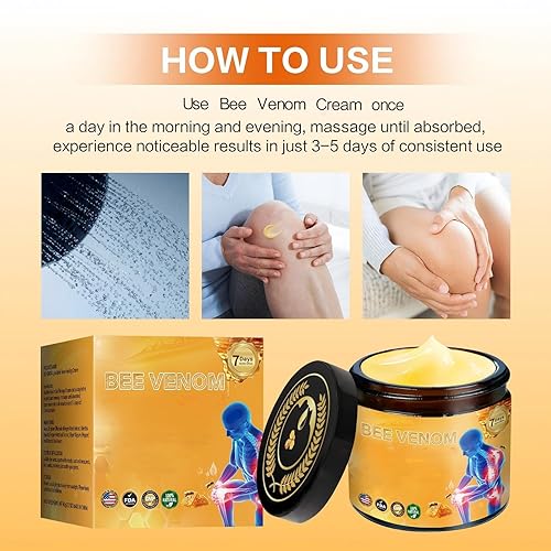 Miniatura 7 de Bee Venom Crema para articulaciones, crema de veneno de abeja para espalda, rodilla, cintura, manos traseras, pies y piernas masaje cuidado (1)