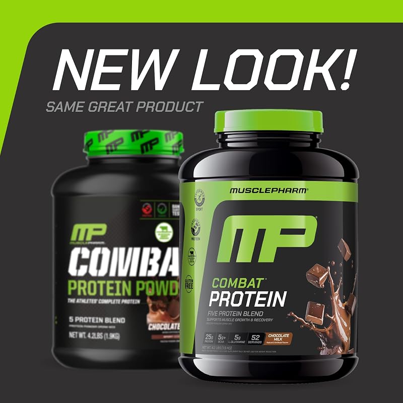 Muscle Pharm Combat Protein Powder | Chocolate Milk - 4.2 lb image 2