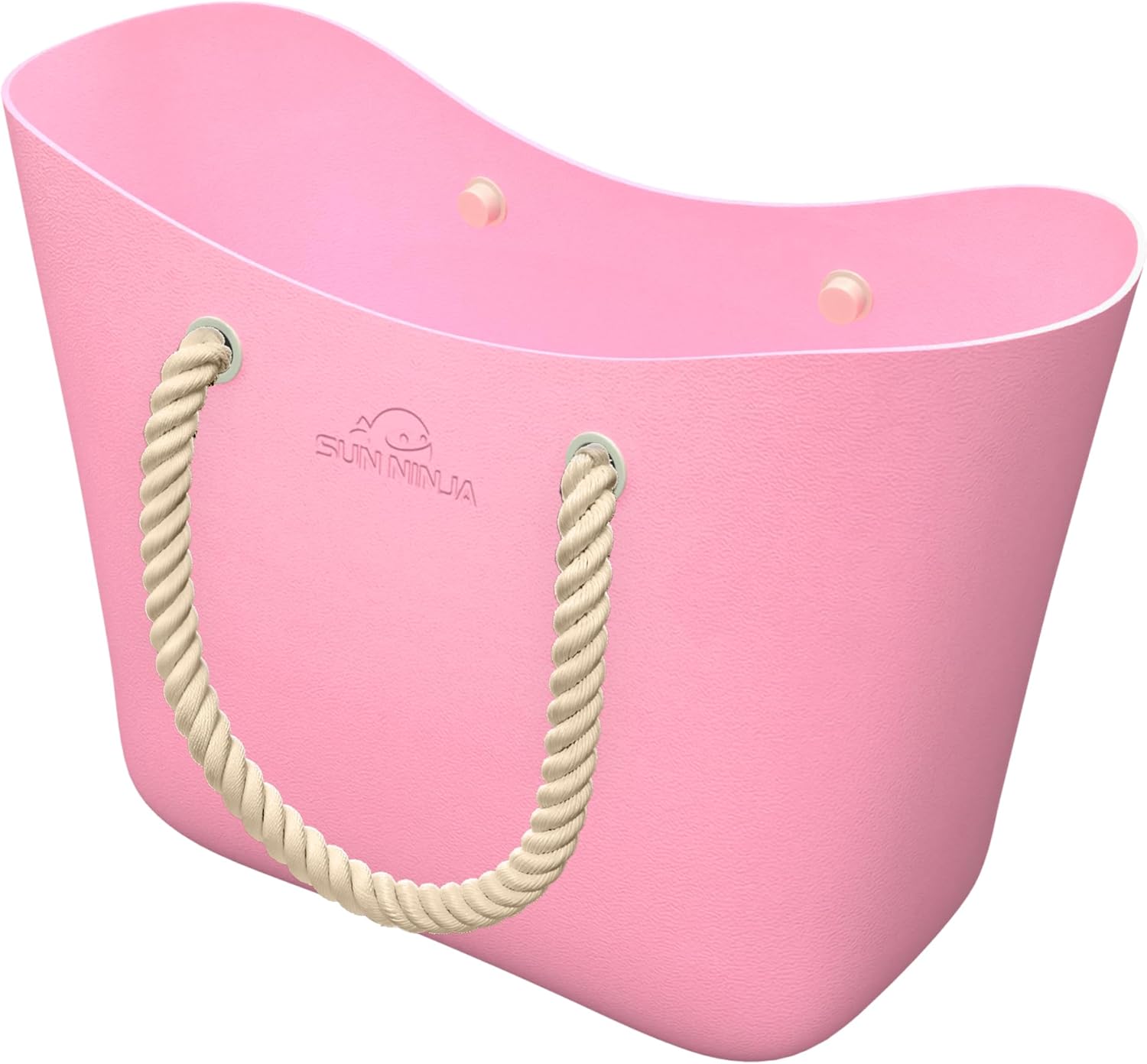 SUN NINJA Rubber Beach Bag - Extra Large Waterproof EVA Tote Bag with Rope Handles for Beach