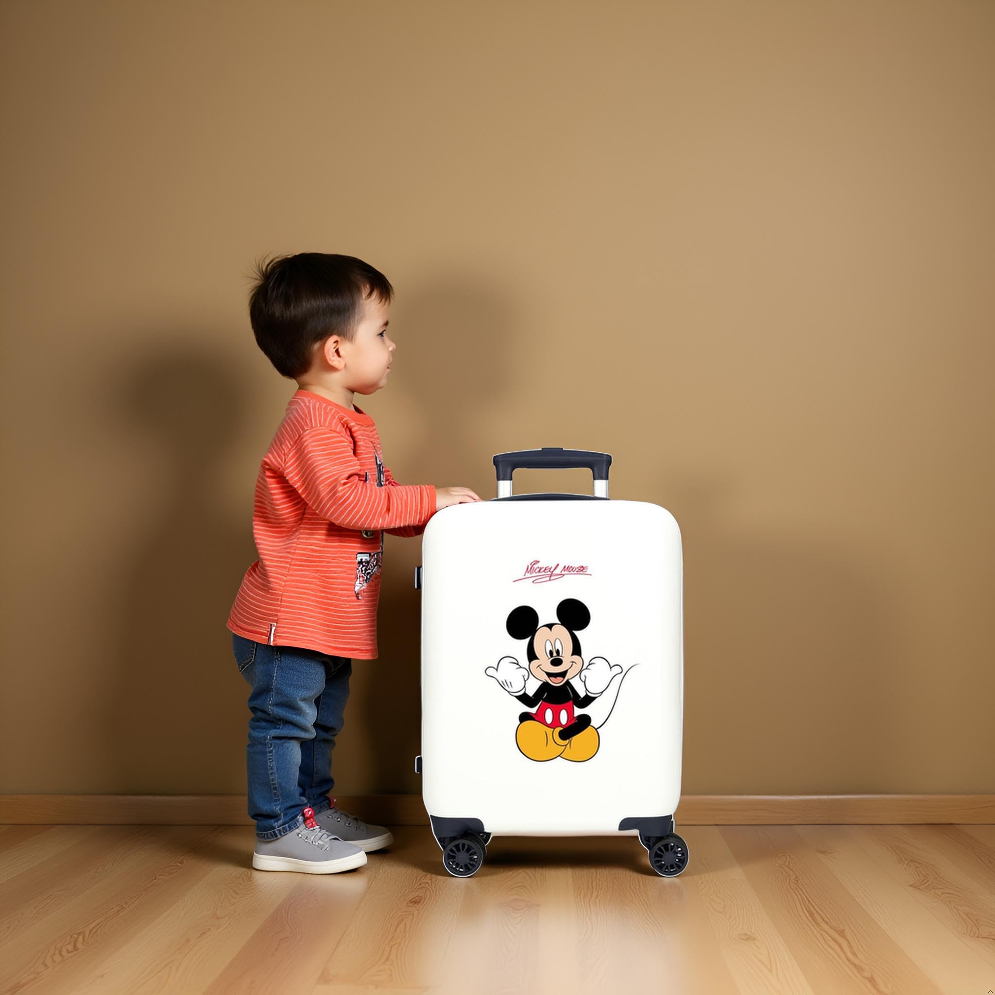 Disney Walizka dla dzieci Sztywny zamek szyfrowy z boku na 4 koła Bagaż podręczny wykonany jest z ABS, sztywnego i lekkiego materiału. Cheerlful, walizka kabinowa, Cheerlful, Valigia da cabina,