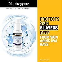 Vista 3 de Neutrogena Ultra Sheer Face Sunscreen with Vitamin E & SPF 60, Sunscreen for Face with Broad Spectrum UVA/UVB Protection, Fragrance-Free