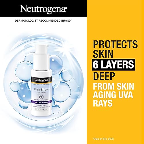 Miniatura 3 de Neutrogena Ultra Sheer Face Sunscreen with Vitamin E & SPF 60, Sunscreen for Face with Broad Spectrum UVA/UVB Protection, Fragrance-Free,