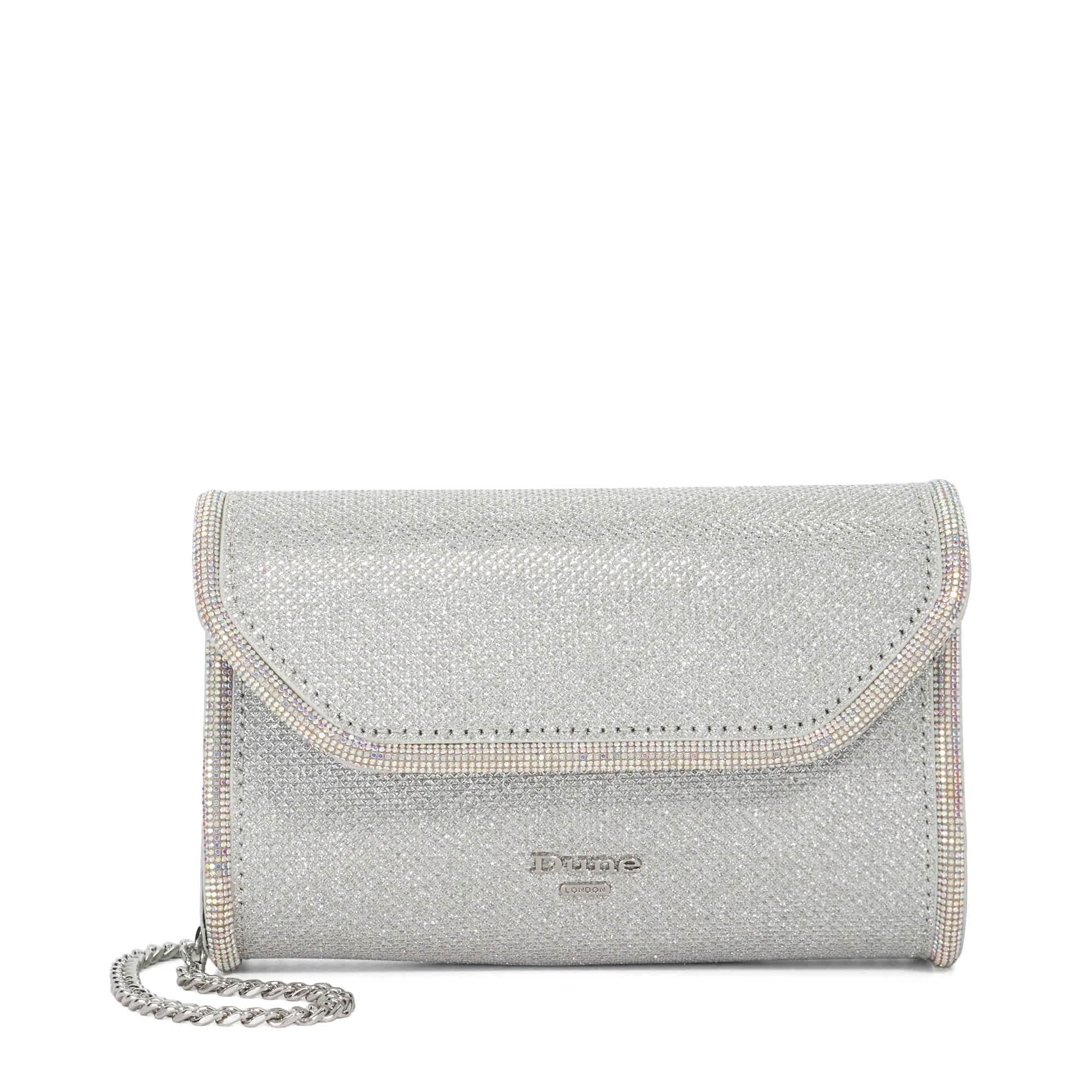 Dune London Women's Silver Dune Bellini Chain Handle Shoulder Bag One Size Clutch Bag