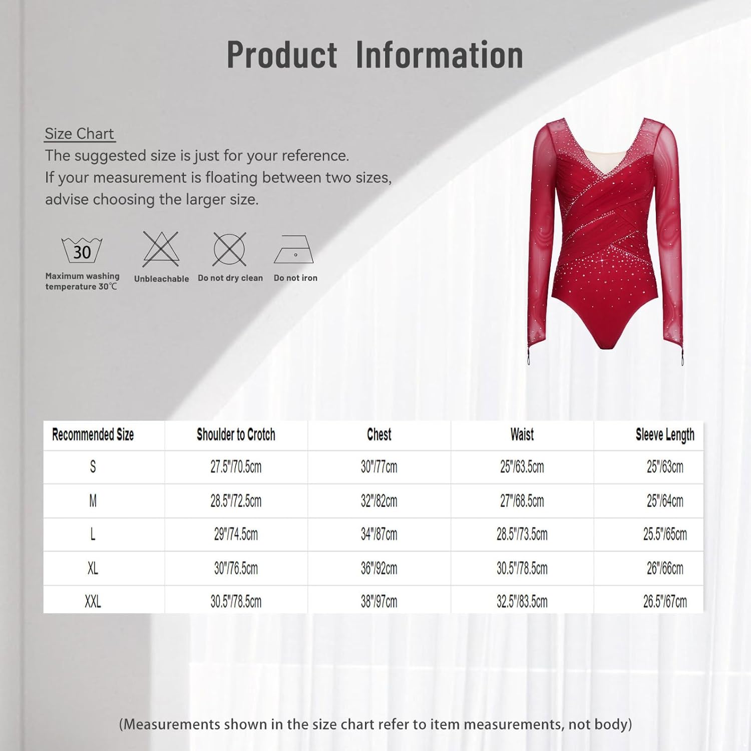 Yhong Women's Ruched Mesh Figure Skating Leotards V Neck Long Sleeve Ballet Leotard Gymnastic Dancewear