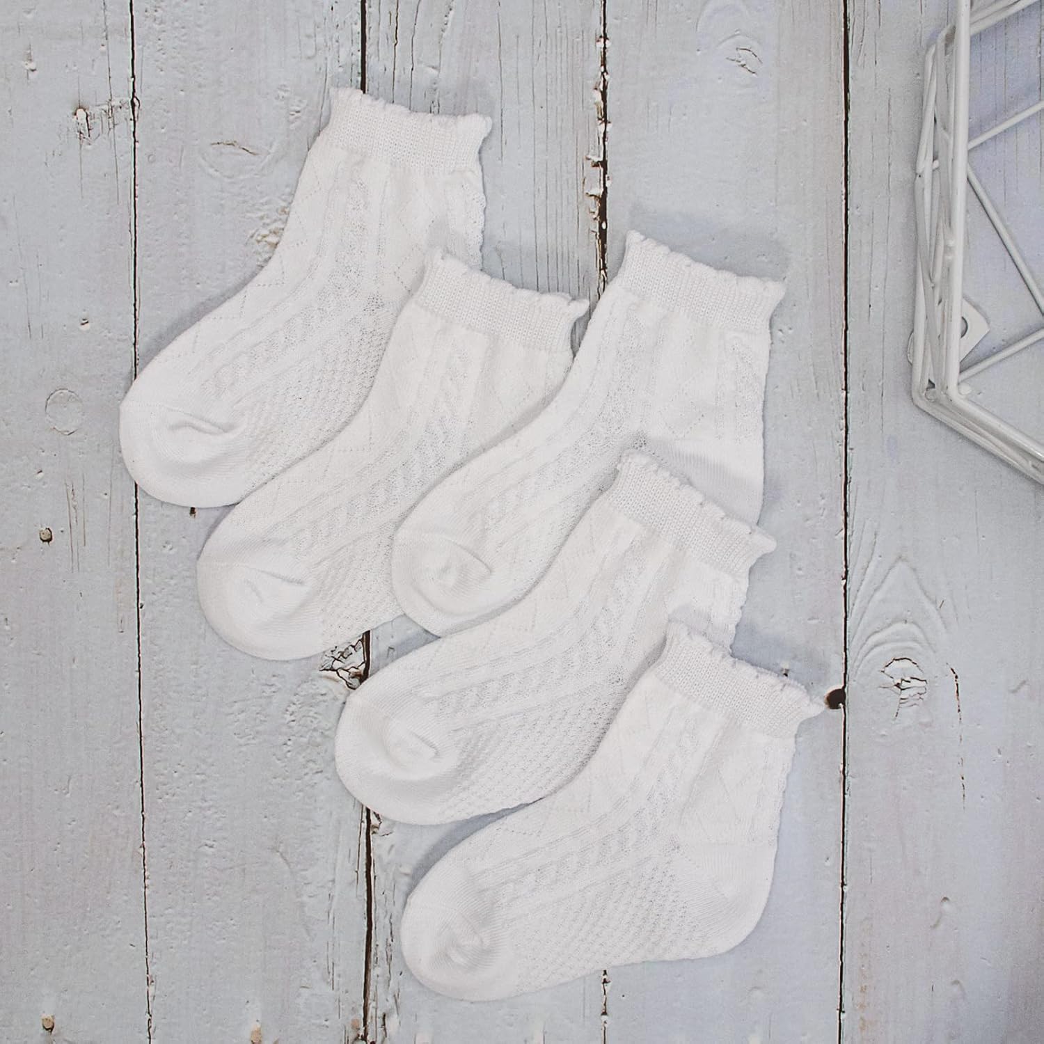 Looching 5 Pairs Baby Girls Boys Mesh Thin Cotton Socks Toddler Ruffle No Show Soft Low Cut Ankle Socks for Little Kids - Image 8