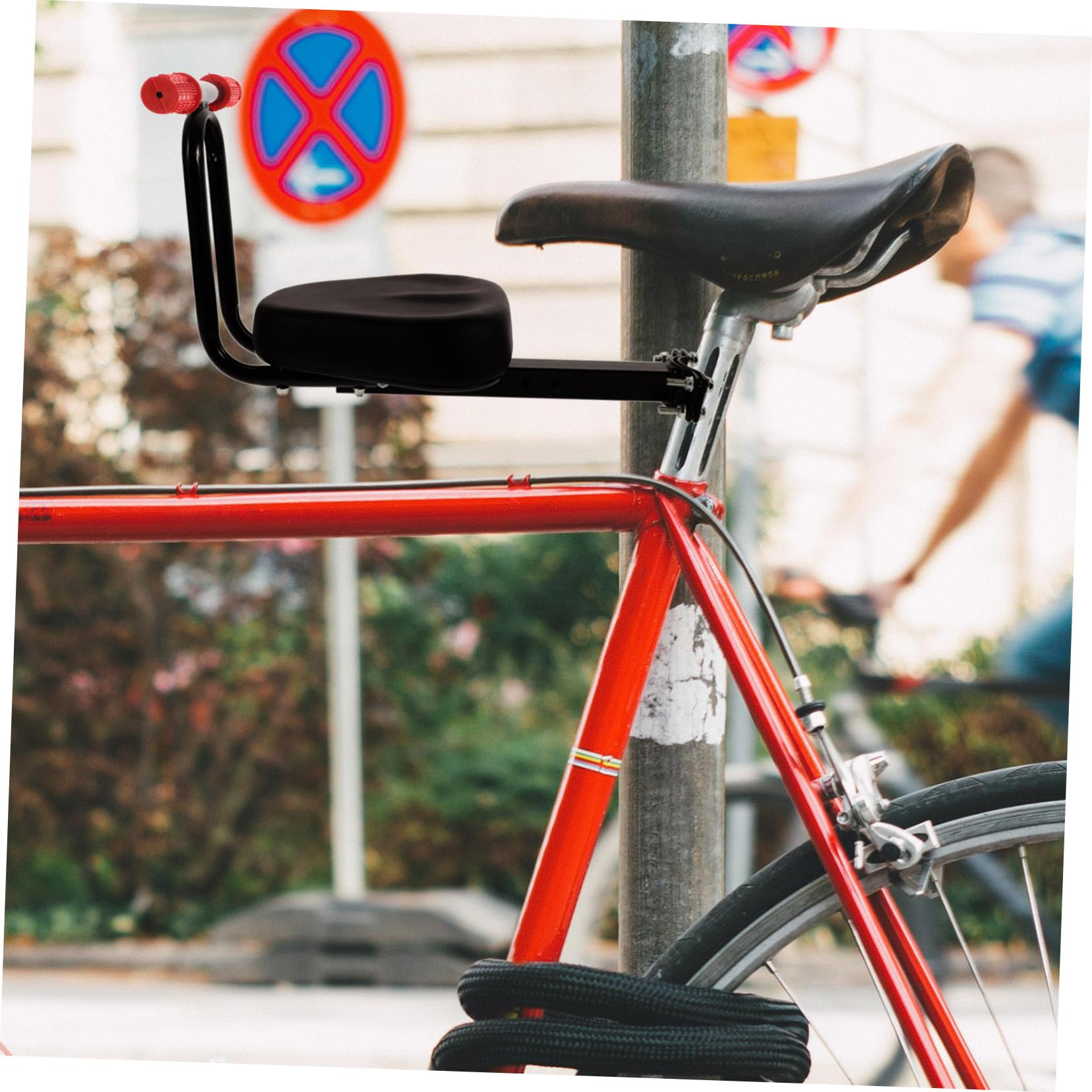 Seggiolino per Bicicletta Bambino Design Ergonomico e Confortevole in Metallo, Adatto per Bici e Bici Elettriche, per Genitori e Bambini in Sicurezza