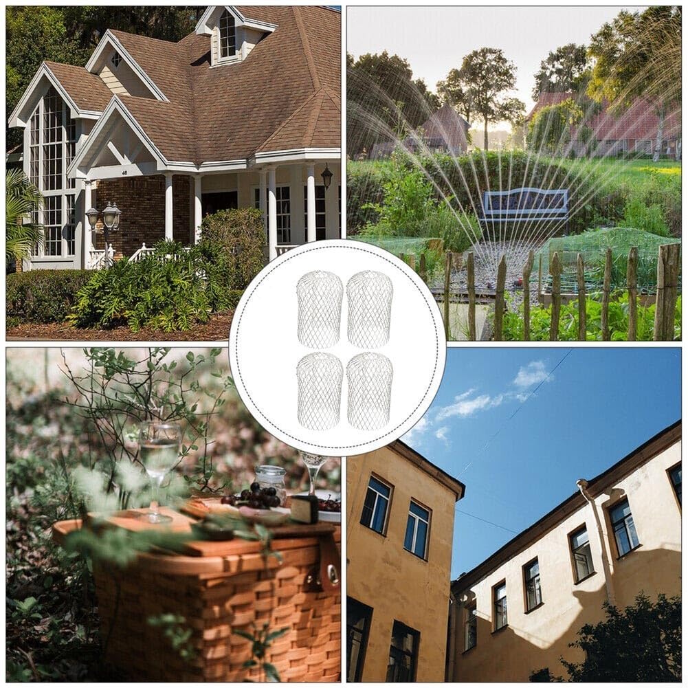 Lot De 4 Grilles De Protection Pour Gouttières – Aluminium, Anti-feuilles Et Débris – 5 à 10,2 Cm