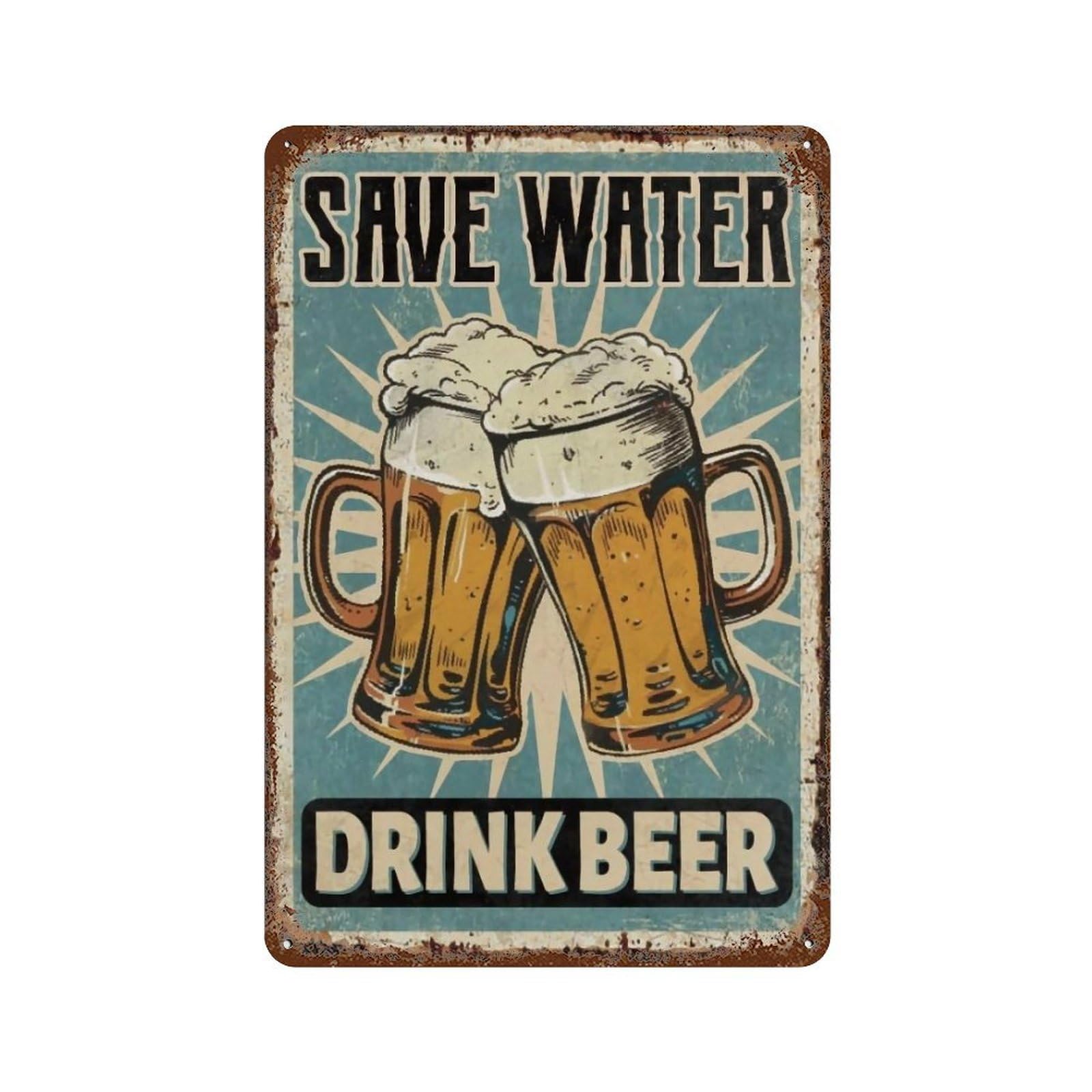 YHGERTKU T Beer Metal Sign for Bar And Pub Playroom, Wall Art Retro Iron Vintage Metal Tin Sign Poster Modern Decor for Living Rooms Gift 30x20cm