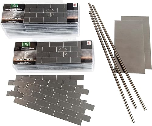 Azulejos adhesivos de Aspect para salpicadero, de metal mate, diseño de tipo metro, para cocina y baño, Plateado