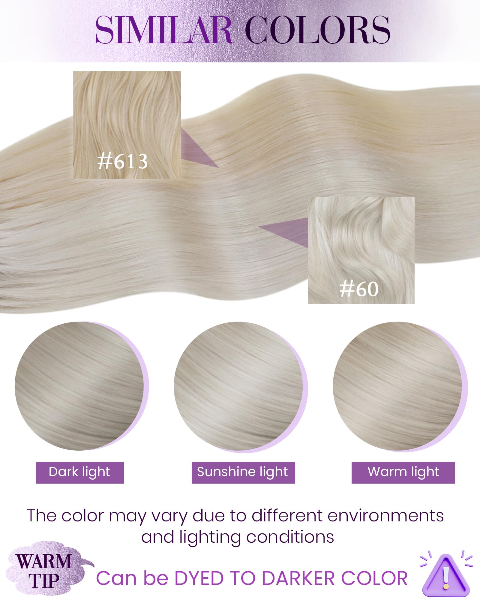 Extension de Cheveux Naturel a Froid Blond Platine 55cm/50g Extension Locks Cheveux Naturel Blond Extension Cheveux Naturel Remy Hair #60
