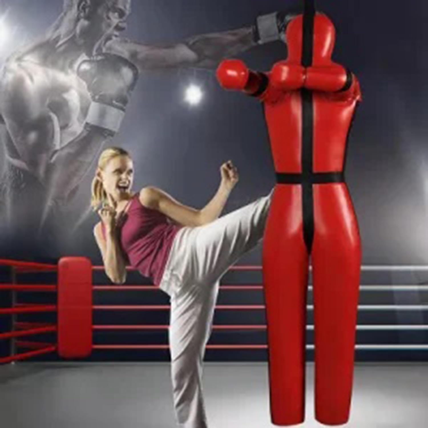 Shaza MMA BJJ Wrestling Throwing Dummy Bag, Durable PU Leather, 4-6 ft Unfilled