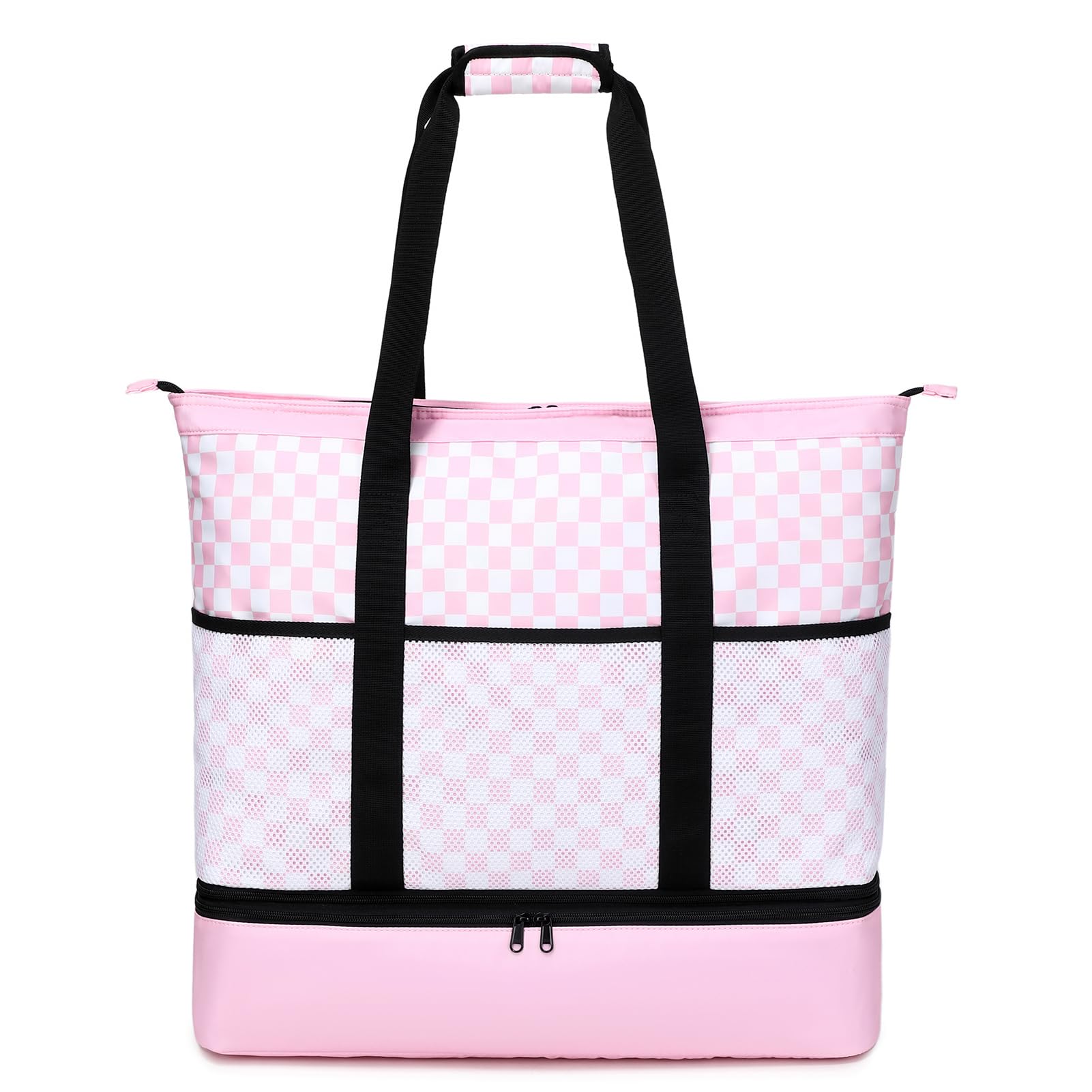 Octsky Beach Bags with Cooler Women Beach Tote Bag Waterproof Sandproof Zipper Large Pool Bag 9 Pockets