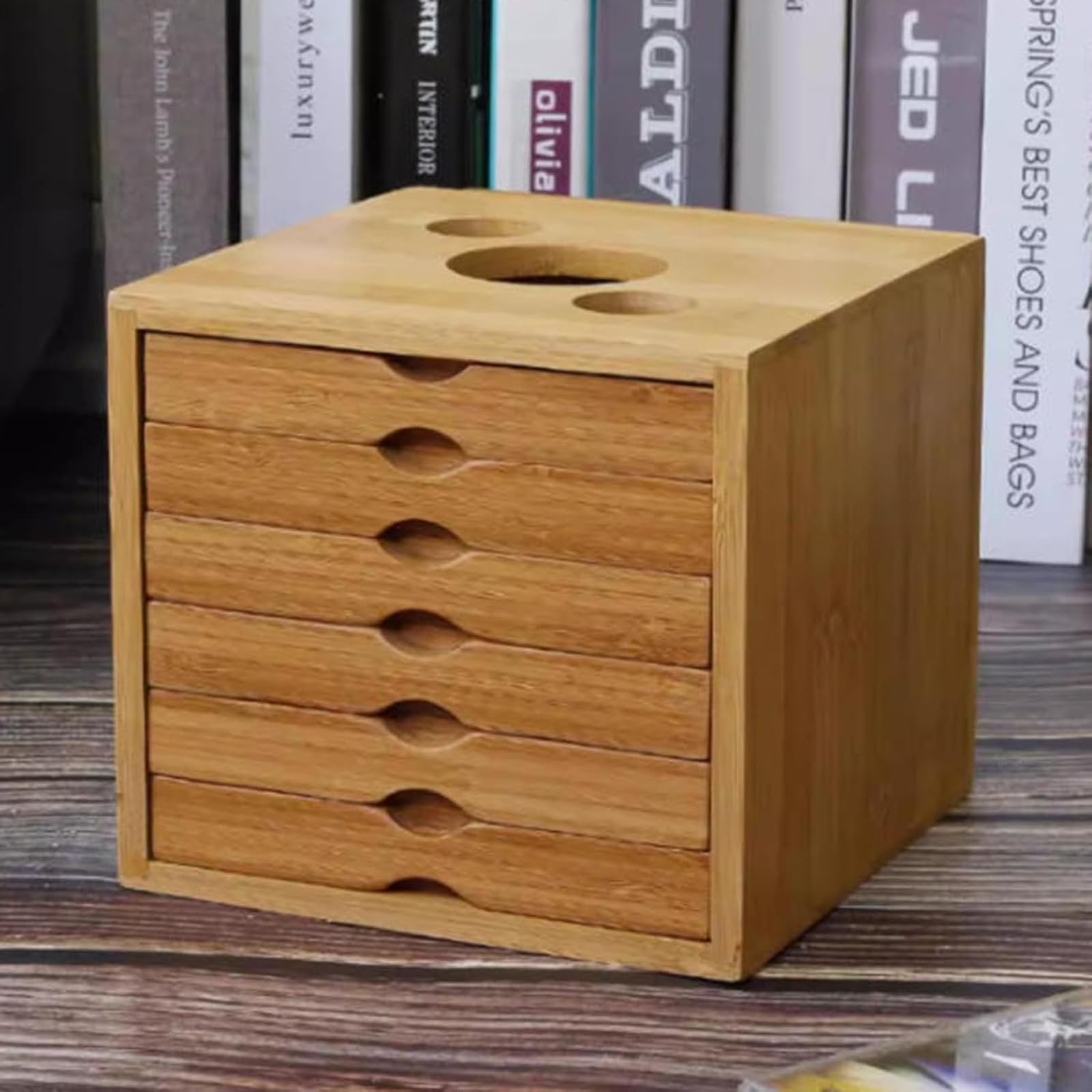 Porta CD in bambù, Mensola Porta Dvd da Scrivania, Piccolo Organizer Girevole per CD, con Base Girevole a 360°, capacità Massima 60 Dischi, Ideale Come Regalo per Ufficio E Casa